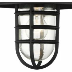 John Timberland Industrial Farmhouse Outdoor Barn Light Fixture Black 13" Hood Cage Clear Glass Exterior House Porch Patio Home -Outdoor Lighting Sales Shop unnamed file 3523