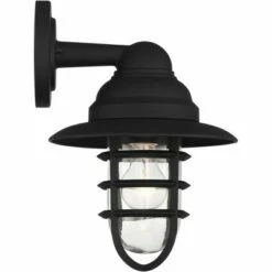 John Timberland Industrial Farmhouse Outdoor Barn Light Fixture Black 13" Hood Cage Clear Glass Exterior House Porch Patio Home -Outdoor Lighting Sales Shop unnamed file 3526