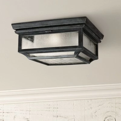 Feiss Shepherd 13"W Weathered Zinc Outdoor Ceiling Light 2 Feiss Shepherd 13"W Weathered Zinc Outdoor Ceiling Light