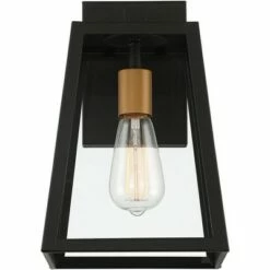 John Timberland Modern Outdoor Wall Light Fixture Mystic Black Gold 13" Clear Glass Panels Exterior House Porch Patio Outside Deck -Outdoor Lighting Sales Shop unnamed file 3534