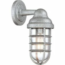 John Timberland Farmhouse Outdoor Wall Light Fixture Galvanized Steel 13 1/4" Caged Clear Glass for Barn House Porch Patio -Outdoor Lighting Sales Shop unnamed file 3540