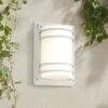 John Timberland Modern Industrial Outdoor Wall Sconce Fixture Silver 11" Opal Etched Glass for Exterior House Porch Patio Deck -Outdoor Lighting Sales Shop unnamed file 3549