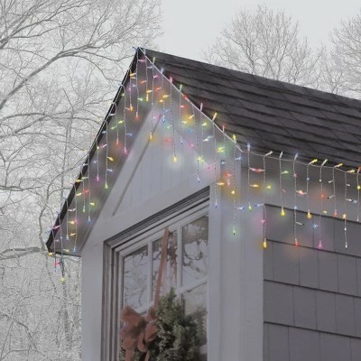 Philips 200ct Christmas Incandescent Heavy Duty Icicle String Lights Multicolored with White Wire 2 Philips 200ct Christmas Incandescent Heavy Duty Icicle String Lights Multicolored with White Wire - Image 2