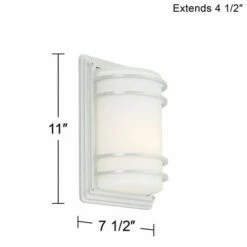 John Timberland Modern Industrial Outdoor Wall Sconce Fixture Silver 11" Opal Etched Glass for Exterior House Porch Patio Deck -Outdoor Lighting Sales Shop unnamed file 3552