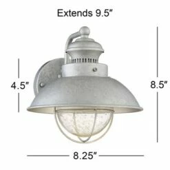 John Timberland Industrial Farmhouse Outdoor Barn Light Fixture LED Galvanized 8 1/2" Seedy Glass Exterior House Porch Patio Deck -Outdoor Lighting Sales Shop unnamed file 3568