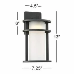 John Timberland Modern Outdoor Wall Light Fixture LED Black 13" Caged White Frosted Glass for Exterior House Porch Patio Deck -Outdoor Lighting Sales Shop unnamed file 3577