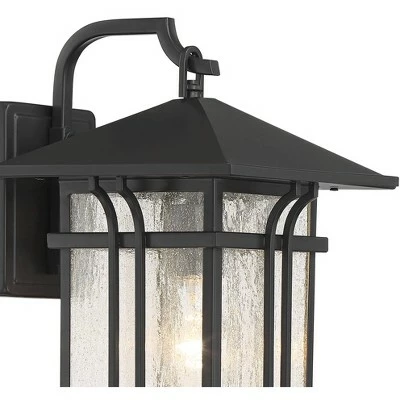 John Timberland Mission Outdoor Wall Light Fixture Painted Bronze 14" Seeded Clear Glass Lantern for House Porch Patio Deck 4 John Timberland Mission Outdoor Wall Light Fixture Painted Bronze 14" Seeded Clear Glass Lantern for House Porch Patio Deck - Image 2