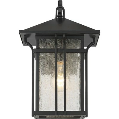 John Timberland Mission Outdoor Wall Light Fixture Painted Bronze 14" Seeded Clear Glass Lantern for House Porch Patio Deck 5 John Timberland Mission Outdoor Wall Light Fixture Painted Bronze 14" Seeded Clear Glass Lantern for House Porch Patio Deck - Image 3