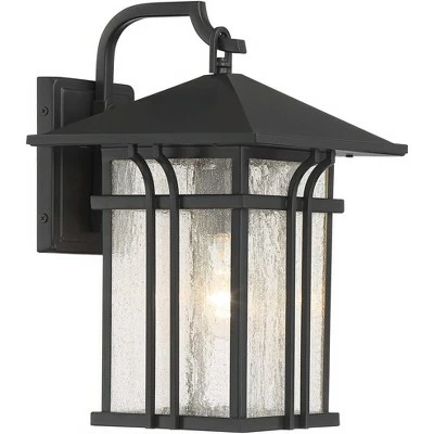 John Timberland Mission Outdoor Wall Light Fixture Painted Bronze 14" Seeded Clear Glass Lantern for House Porch Patio Deck 6 John Timberland Mission Outdoor Wall Light Fixture Painted Bronze 14" Seeded Clear Glass Lantern for House Porch Patio Deck - Image 4