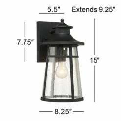 John Timberland Outdoor Wall Light Fixtures Set of 2 Cast Iron Black 15" Clear Seedy Glass for Exterior House Porch Patio Deck 16 John Timberland Outdoor Wall Light Fixtures Set of 2 Cast Iron Black 15" Clear Seedy Glass for Exterior House Porch Patio Deck -Outdoor Lighting Sales Shop unnamed file 3605