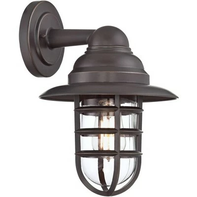 John Timberland Industrial Outdoor Barn Light Fixture Handsome Bronze 13 1/4" Clear Glass for Exterior Patio Porch House 6 John Timberland Industrial Outdoor Barn Light Fixture Handsome Bronze 13 1/4" Clear Glass for Exterior Patio Porch House - Image 4