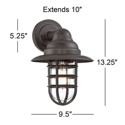 John Timberland Industrial Outdoor Barn Light Fixture Handsome Bronze 13 1/4" Clear Glass for Exterior Patio Porch House 8 John Timberland Industrial Outdoor Barn Light Fixture Handsome Bronze 13 1/4" Clear Glass for Exterior Patio Porch House - Image 6