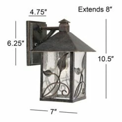 Franklin Iron Works Farmhouse Outdoor Wall Light Fixture French Bronze Lantern 10 1/2" Clear Seedy Glass for Exterior Porch Patio -Outdoor Lighting Sales Shop unnamed file 3624