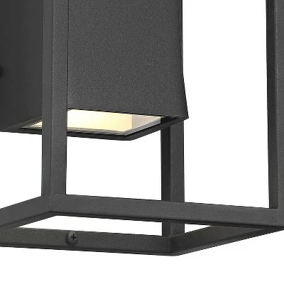 Possini Euro Design Modern Outdoor Wall Light Fixture LED Textured Black Box 14" Sanded Glass Up Down for House Porch Patio Deck 4 Possini Euro Design Modern Outdoor Wall Light Fixture LED Textured Black Box 14" Sanded Glass Up Down for House Porch Patio Deck - Image 2