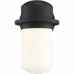 Possini Euro Design Modern Outdoor Wall Light Fixture LED Textured Black 9 1/4" White Opal Glass Exterior House Porch Patio Deck -Outdoor Lighting Sales Shop unnamed file 3633