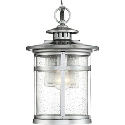 Franklin Iron Works Industrial Outdoor Wall Light Fixture Chrome 11 1/2" Clear Seedy Glass Lantern for Exterior House Porch Patio 6 Franklin Iron Works Industrial Outdoor Wall Light Fixture Chrome 11 1/2" Clear Seedy Glass Lantern for Exterior House Porch Patio - Image 4