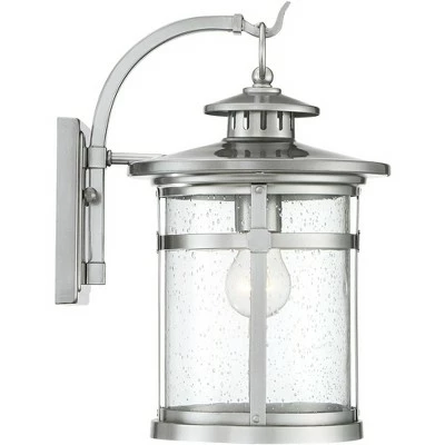 Franklin Iron Works Industrial Outdoor Wall Light Fixture Chrome 11 1/2" Clear Seedy Glass Lantern for Exterior House Porch Patio 7 Franklin Iron Works Industrial Outdoor Wall Light Fixture Chrome 11 1/2" Clear Seedy Glass Lantern for Exterior House Porch Patio - Image 5