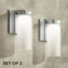 Possini Euro Design Modern Outdoor Wall Light Fixtures Set of 2 LED Silver 10 1/2" Open Bottom Frosted Glass for House Porch Patio 1 Possini Euro Design Modern Outdoor Wall Light Fixtures Set of 2 LED Silver 10 1/2" Open Bottom Frosted Glass for House Porch Patio -Outdoor Lighting Sales Shop unnamed file 3641