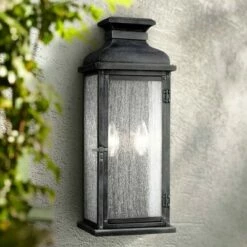 Feiss Pediment 18 1/4" High Zinc 2-Light Outdoor Wall Light