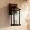 John Timberland Modern Rustic Outdoor Wall Light Fixture Black Aluminum Dark Wood Finish 11 3/4" Clear Glass Exterior House Porch Patio -Outdoor Lighting Sales Shop unnamed file 3648