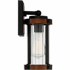 John Timberland Modern Rustic Outdoor Wall Light Fixture Black Aluminum Dark Wood Finish 11 3/4" Clear Glass Exterior House Porch Patio -Outdoor Lighting Sales Shop unnamed file 3652