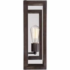 Possini Euro Design Modern Outdoor Wall Light Fixture Bronze Double Box 15 1/2" Clear Glass Exterior House Deck -Outdoor Lighting Sales Shop unnamed file 3667