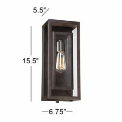 Possini Euro Design Modern Outdoor Wall Light Fixture Bronze Double Box 15 1/2" Clear Glass Exterior House Deck -Outdoor Lighting Sales Shop unnamed file 3668