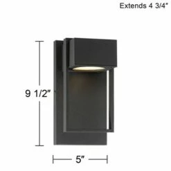 Possini Euro Design Modern Outdoor Wall Light Fixture LED Textured Black 9 1/2" Crystal Diffuser Downlight for Exterior House -Outdoor Lighting Sales Shop unnamed file 3681