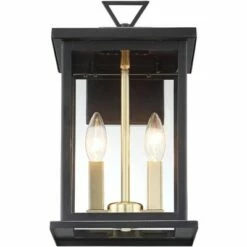 Possini Euro Design Modern Outdoor Wall Light Fixture Black Gold 14" Clear Glass for Exterior House Porch Patio Deck 9 Possini Euro Design Modern Outdoor Wall Light Fixture Black Gold 14" Clear Glass for Exterior House Porch Patio Deck -Outdoor Lighting Sales Shop unnamed file 3707