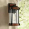 John Timberland Modern Rustic Outdoor Wall Light Fixture Black Aluminum Dark Wood Finish 13 3/4" Clear Glass Exterior House Porch Patio -Outdoor Lighting Sales Shop unnamed file 3730