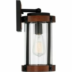 John Timberland Modern Rustic Outdoor Wall Light Fixture Black Aluminum Dark Wood Finish 13 3/4" Clear Glass Exterior House Porch Patio 11 John Timberland Modern Rustic Outdoor Wall Light Fixture Black Aluminum Dark Wood Finish 13 3/4" Clear Glass Exterior House Porch Patio -Outdoor Lighting Sales Shop unnamed file 3734