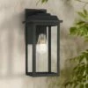 John Timberland Traditional Outdoor Wall Light Fixture Textured Black Metal 15 1/4" Clear Glass Panel Exterior House Porch Patio