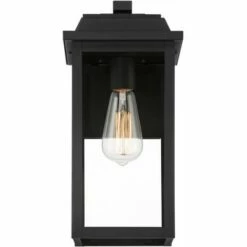 John Timberland Traditional Outdoor Wall Light Fixture Textured Black Metal 15 1/4" Clear Glass Panel Exterior House Porch Patio -Outdoor Lighting Sales Shop unnamed file 3743