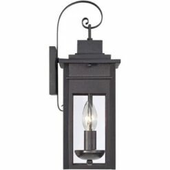 Franklin Iron Works Traditional Outdoor Wall Light Fixture Lantern Black Specked Gray 17" Clear Glass Panels for House Porch Patio -Outdoor Lighting Sales Shop unnamed file 3759