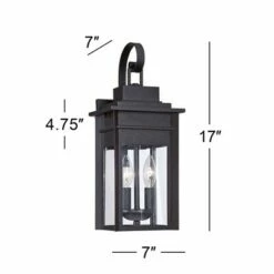 Franklin Iron Works Traditional Outdoor Wall Light Fixture Lantern Black Specked Gray 17" Clear Glass Panels for House Porch Patio -Outdoor Lighting Sales Shop unnamed file 3760