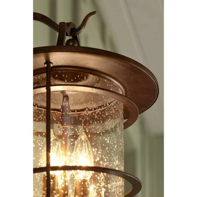 Franklin Iron Works Industrial Rustic Outdoor Light Fixture Bronze 16 1/4" Clear Seedy Glass Lantern for Exterior House Porch 9 Franklin Iron Works Industrial Rustic Outdoor Light Fixture Bronze 16 1/4" Clear Seedy Glass Lantern for Exterior House Porch - Image 7