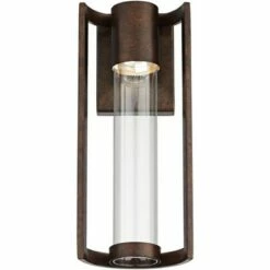 Possini Euro Design Modern Outdoor Wall Light Fixture LED Bronze 15" Clear Glass Cylinder for Exterior House Porch Patio Deck -Outdoor Lighting Sales Shop unnamed file 3779