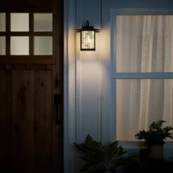 11.75" Stained Glass 1-Light Prairie Style Outdoor Wall Lantern Sconce Oil-Rubbed Bronze - River of Goods -Outdoor Lighting Sales Shop unnamed file 3783