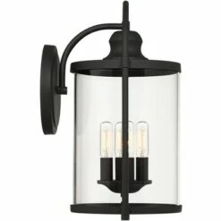 John Timberland Modern Outdoor Wall Light Fixture Black 17" Clear Cylindrical Glass for Exterior House Porch Patio Outside Deck -Outdoor Lighting Sales Shop unnamed file 3792