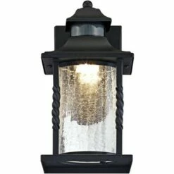 John Timberland Outdoor Wall Light Fixture LED Black Lantern 11 1/2" Clear Crackled Glass Dusk to Dawn Motion Sensor for House -Outdoor Lighting Sales Shop unnamed file 3800