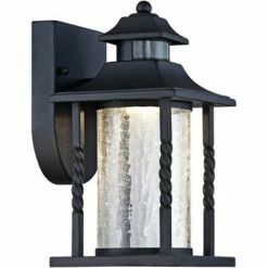 John Timberland Outdoor Wall Light Fixture LED Black Lantern 11 1/2" Clear Crackled Glass Dusk to Dawn Motion Sensor for House -Outdoor Lighting Sales Shop unnamed file 3801