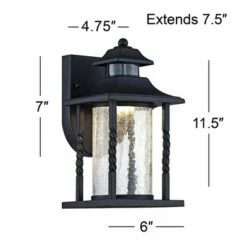 John Timberland Outdoor Wall Light Fixture LED Black Lantern 11 1/2" Clear Crackled Glass Dusk to Dawn Motion Sensor for House -Outdoor Lighting Sales Shop unnamed file 3803