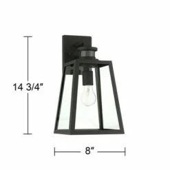 John Timberland Modern Industrial Outdoor Wall Light Fixture Black 14 3/4" Clear Glass Dusk to Dawn Motion Sensor for Porch Patio 14 John Timberland Modern Industrial Outdoor Wall Light Fixture Black 14 3/4" Clear Glass Dusk to Dawn Motion Sensor for Porch Patio -Outdoor Lighting Sales Shop unnamed file 3824