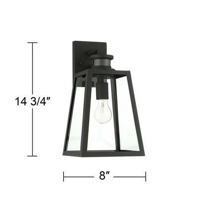 John Timberland Modern Industrial Outdoor Wall Light Fixture Black 14 3/4" Clear Glass Dusk to Dawn Motion Sensor for Porch Patio 8 John Timberland Modern Industrial Outdoor Wall Light Fixture Black 14 3/4" Clear Glass Dusk to Dawn Motion Sensor for Porch Patio - Image 7