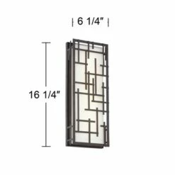 Possini Euro Design Modern Outdoor LED Wall Light Designer Lines Bronze Exterior 6 1/4" High Fixture for House Patio Porch -Outdoor Lighting Sales Shop unnamed file 3831