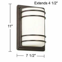 John Timberland Modern Outdoor Wall Light Fixtures Set of 2 Oil Rubbed Bronze 11" LED Opal Glass Shade Exterior House Porch Patio -Outdoor Lighting Sales Shop unnamed file 3837