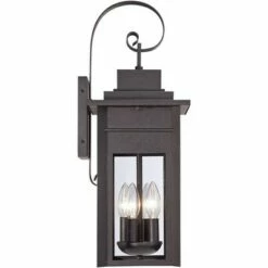 Franklin Iron Works Traditional Outdoor Wall Light Fixture Black Specked Gray Carriage 21" Clear Glass for Exterior Patio Porch -Outdoor Lighting Sales Shop unnamed file 3849