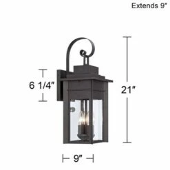 Franklin Iron Works Traditional Outdoor Wall Light Fixture Black Specked Gray Carriage 21" Clear Glass for Exterior Patio Porch -Outdoor Lighting Sales Shop unnamed file 3850