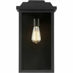 John Timberland Rustic Industrial Outdoor Wall Light Fixture Textured Black Metal 18 1/2" Clear Glass Exterior House Porch Patio -Outdoor Lighting Sales Shop unnamed file 3859