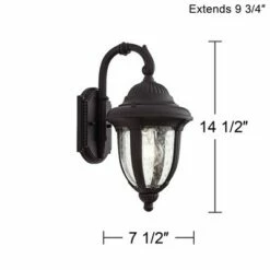 John Timberland Traditional Outdoor Wall Light Fixture Carriage Style Black 14 1/2" Clear Seeded Glass for Exterior House Porch -Outdoor Lighting Sales Shop unnamed file 3880